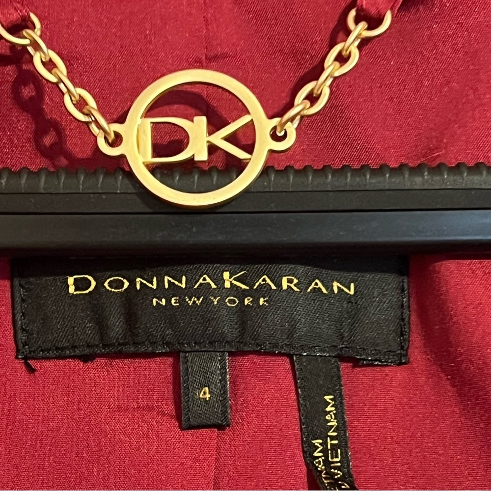 DONNA KARAN RED RASPBERRY FUCHSIA PEPLUM BLAZER JACKET SIZE 4 - Picture 4 of 7